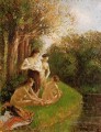 bathers 2 1895 Camille Pissarro Impressionistic nude